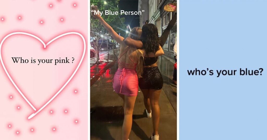 Blue person and pink person trend from TikTok