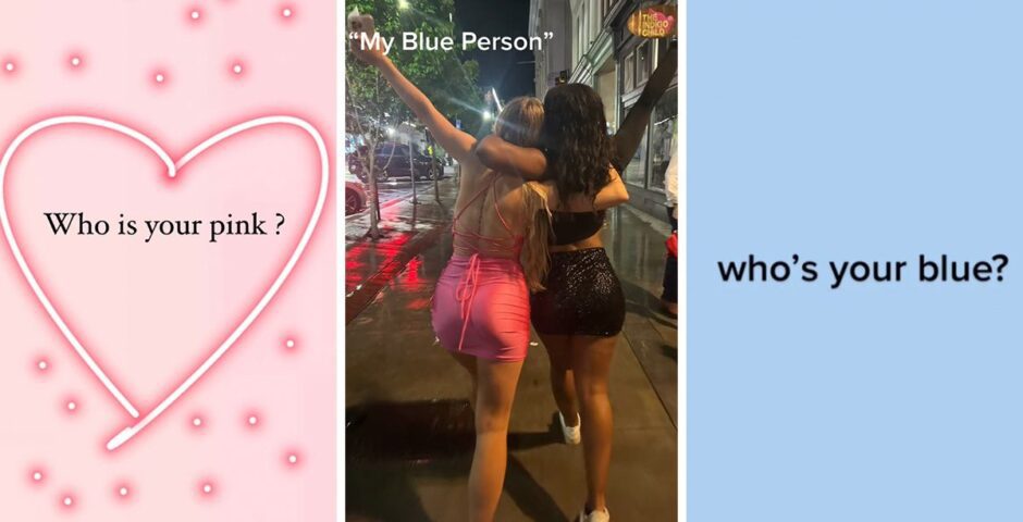 Blue person and pink person trend from TikTok