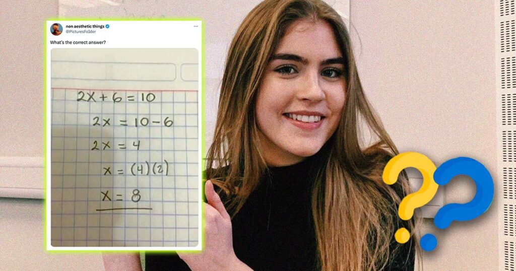 2x+6=10 equation answer as it spreads on Twitter