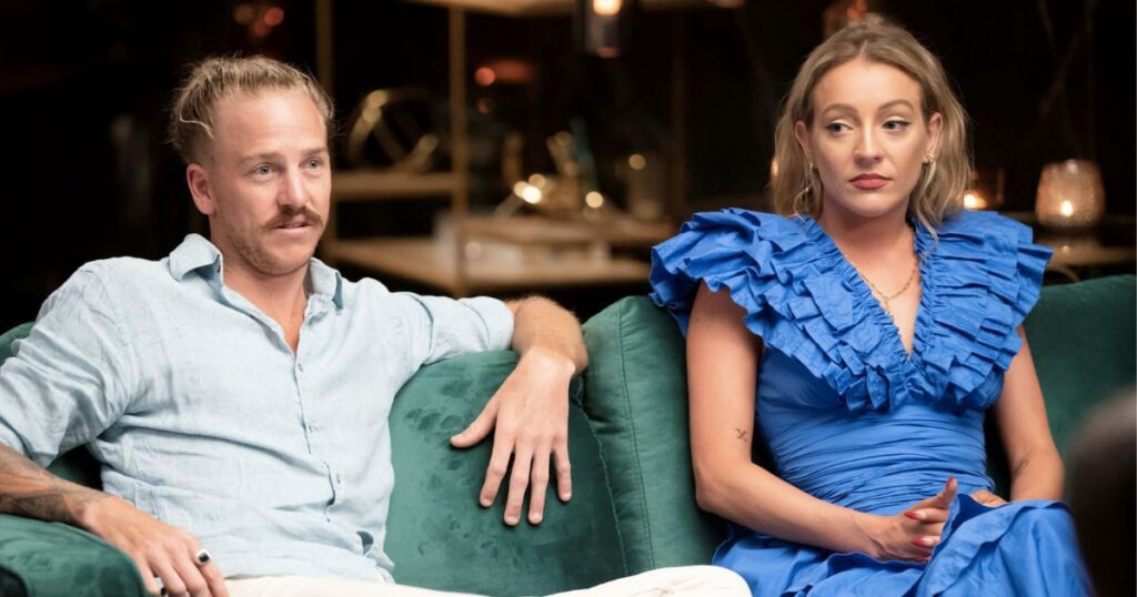 Cameron Woods and Lyndall Grace during the MAFS Australia reunion
