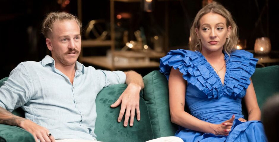 Cameron Woods and Lyndall Grace during the MAFS Australia reunion