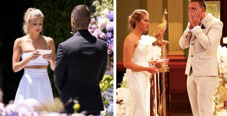 Brent and Tamara and Georgia and Liam during their final vows on MAFS Australia