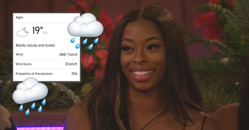 Love Island villa weather