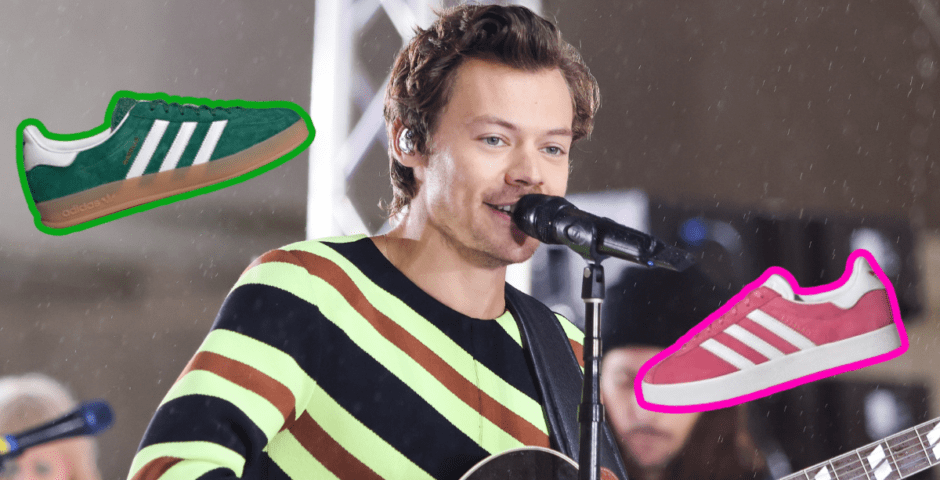 Harry Styles with Adidas 'Satelite Stomper' trainers