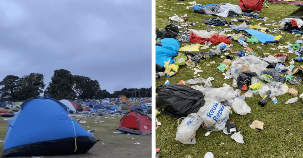 Rubbish left after bank holiday weekend festivals