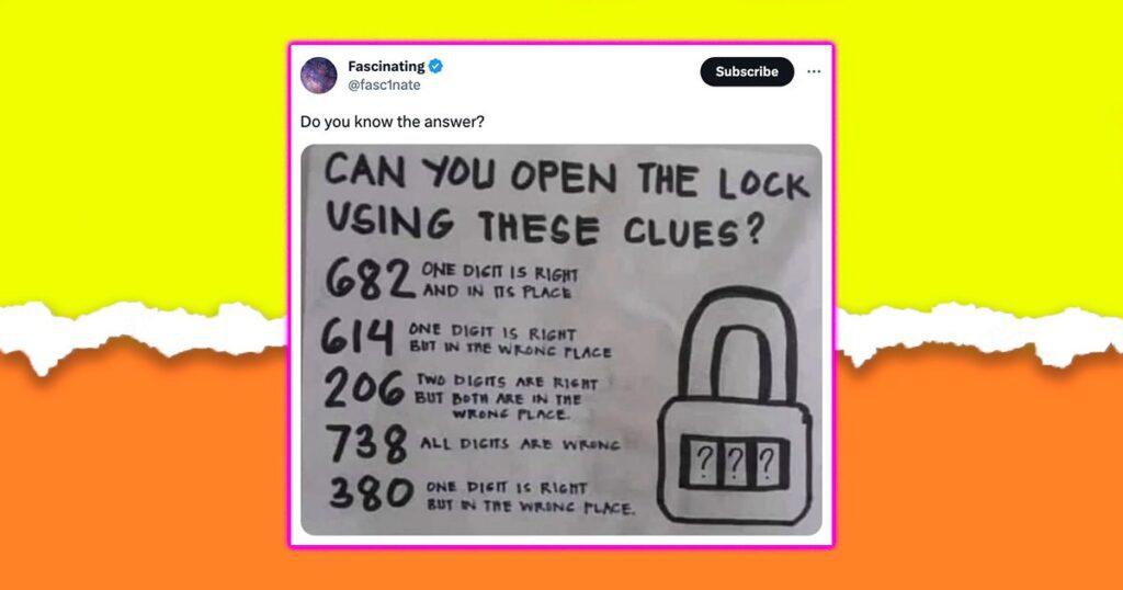 Padlock riddle going viral on Twitter, answer and question