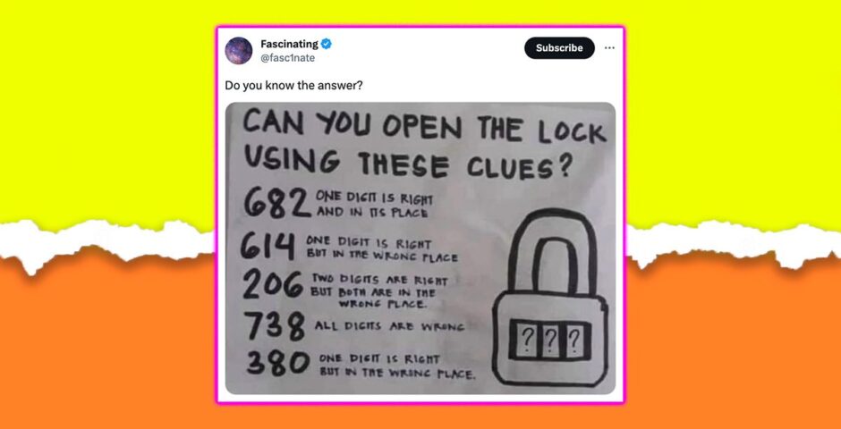 Padlock riddle going viral on Twitter, answer and question
