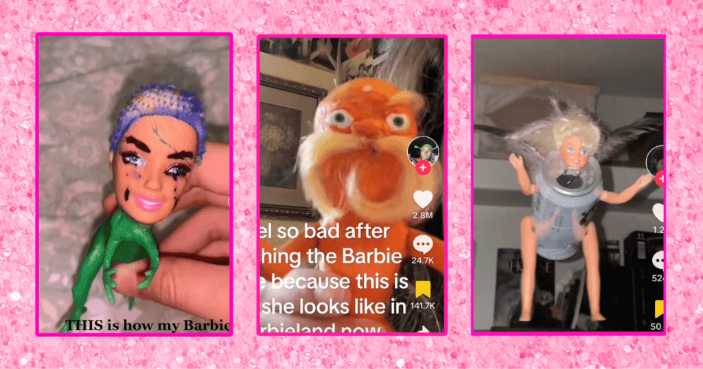 Screenshots of Barbie TikToks