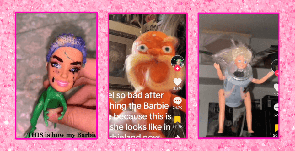 Screenshots of Barbie TikToks