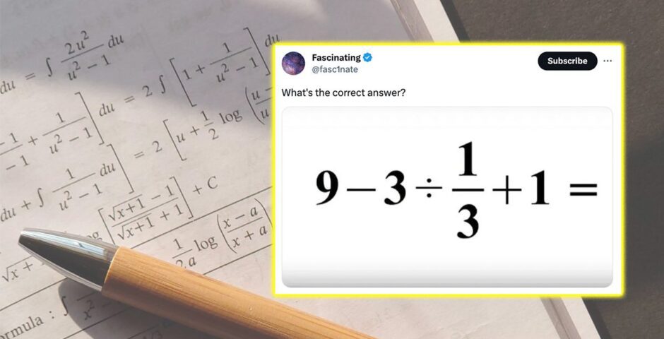 9-3÷1/3+1 viral maths question and answer