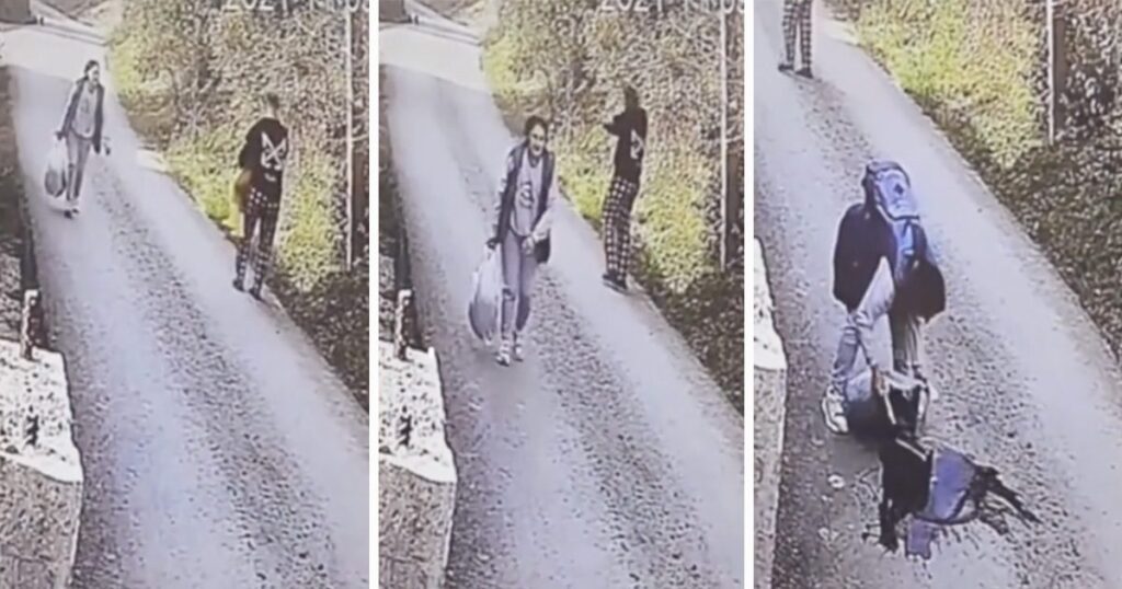 TikTok which people claim shows two crimes caught on CCTV camera at the same time