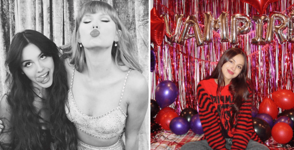 Olivia Rodrigo and Taylor Swift pictured before their feud
