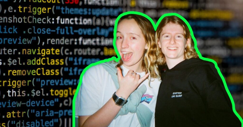 Two students with a coding background