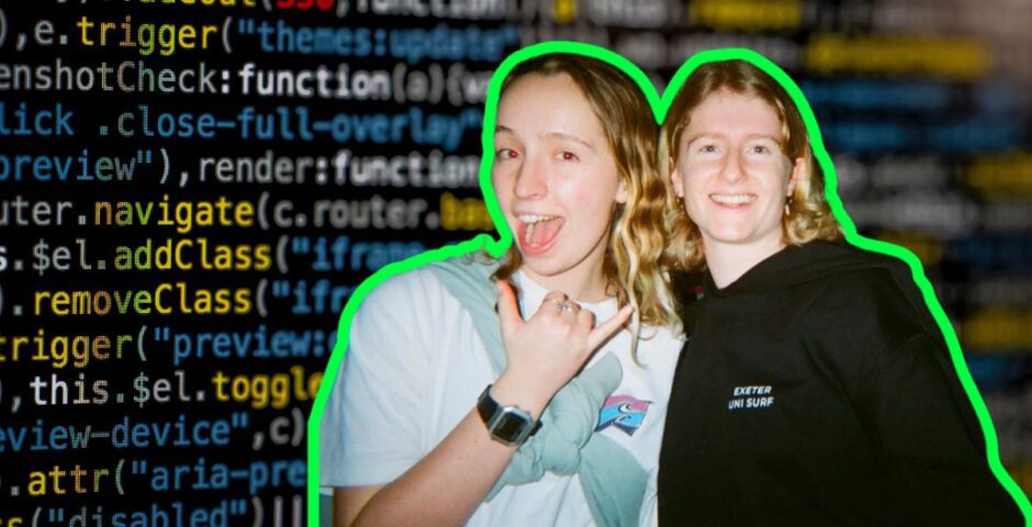 Two students with a coding background