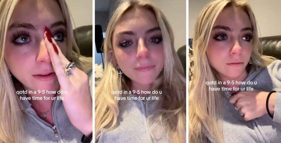 Grad cries about 9 to 5 work schedule on TikTok