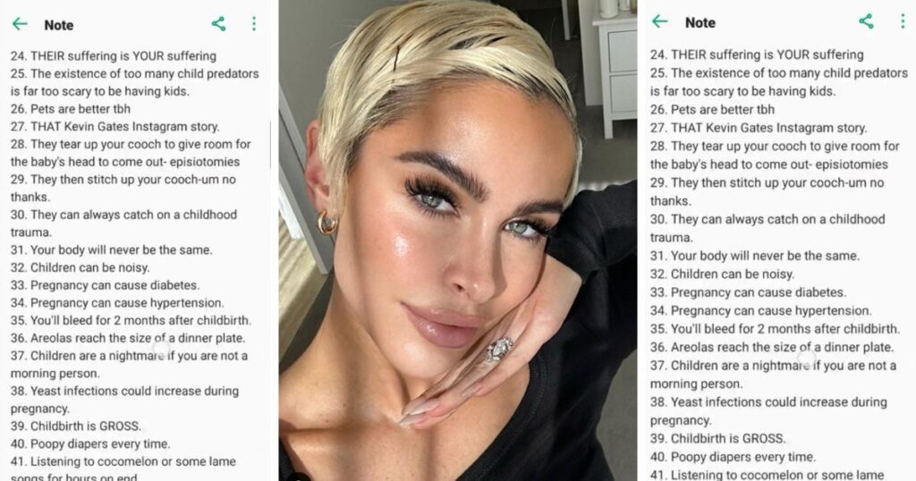 girl with the list TikTok pregnancy childbirth motherhood reasons not to have children