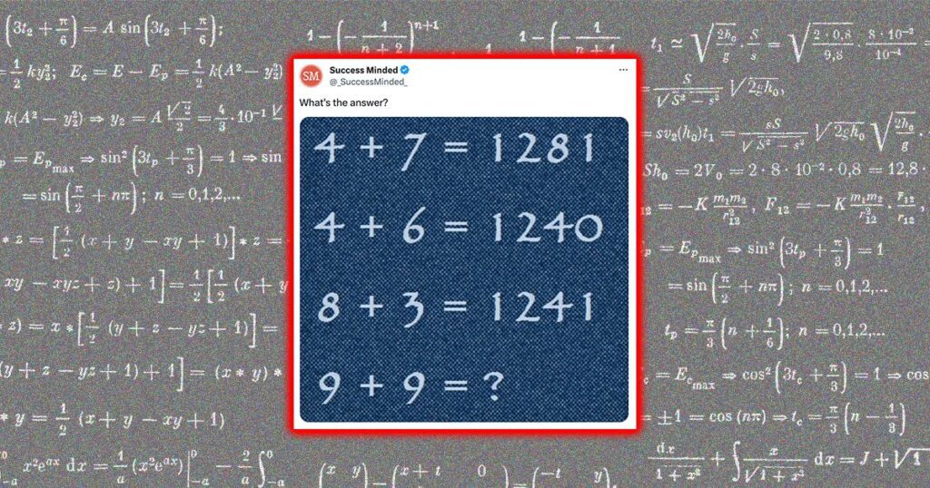 addition maths riddle viral on Twitter