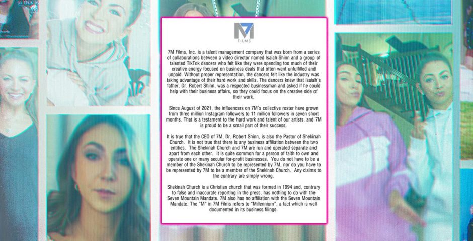 Dancing for the Devil: The 7M TikTok Cult, Instagram statement 7M