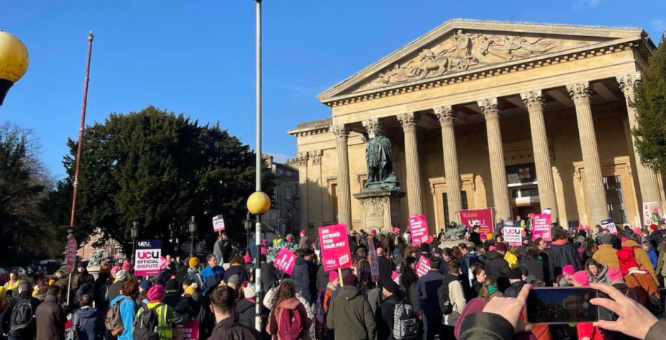 Pickets from UCU Bristol union, same group wanted to stop staff-student relationships