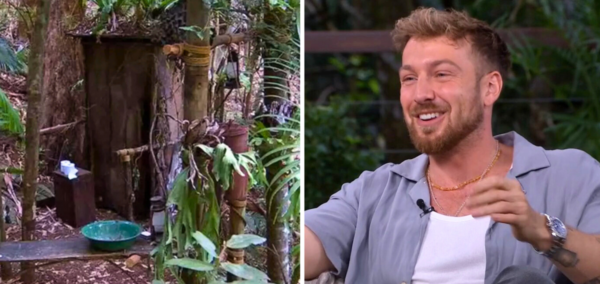 i'm a celeb peeing dunny bushes rare crayfish really sam thompson