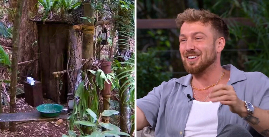 i'm a celeb peeing dunny bushes rare crayfish really sam thompson