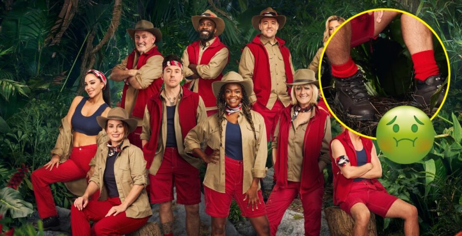 I'm a celebrity cast 2024 and close up of red socks