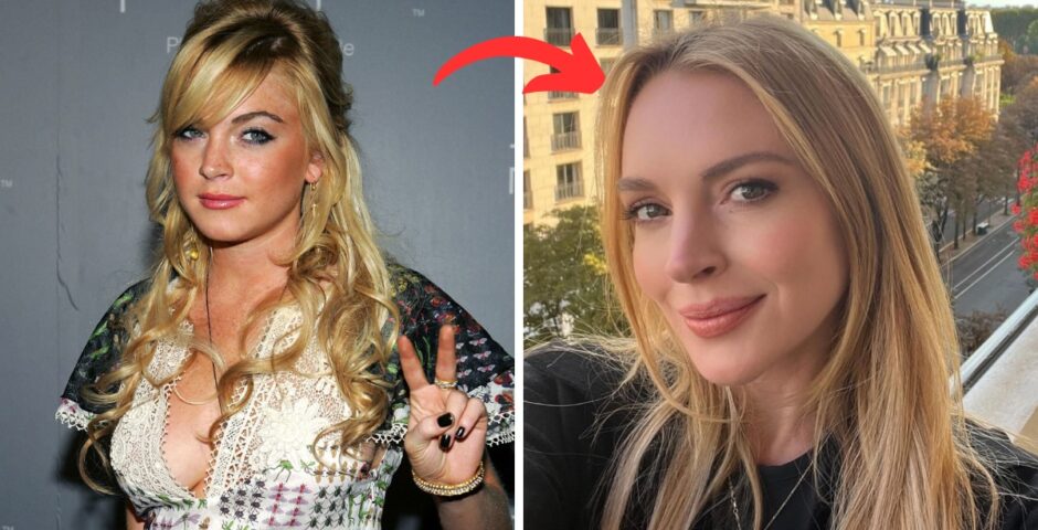 Lindsay Lohan in 2005 and 2024