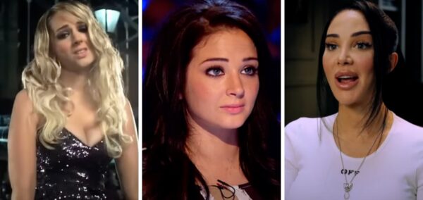 Three pictures of Tulisa Contostavlos over the years