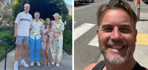 Gary Barlow's tall son and Gary Barlow selfie in USA