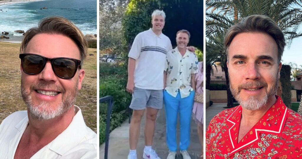 Gary Barlow with his tall son Daniel