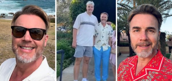 Gary Barlow with his tall son Daniel