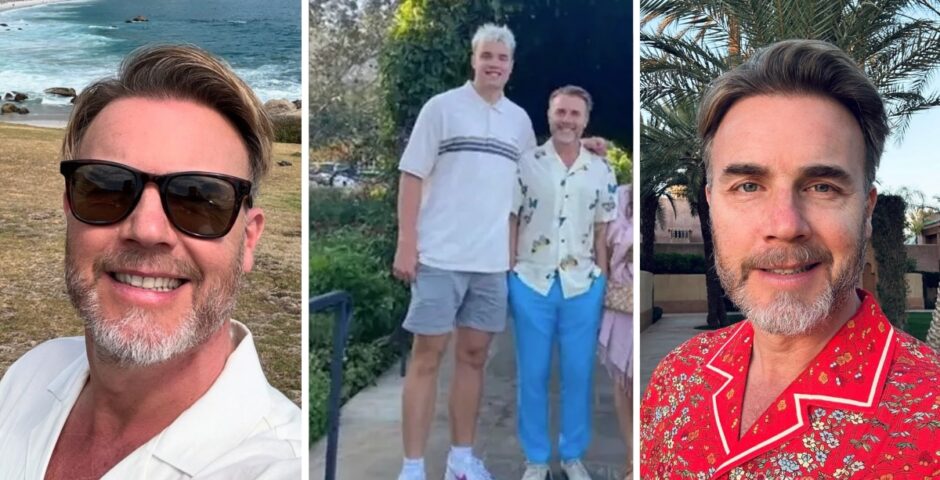 Gary Barlow with his tall son Daniel