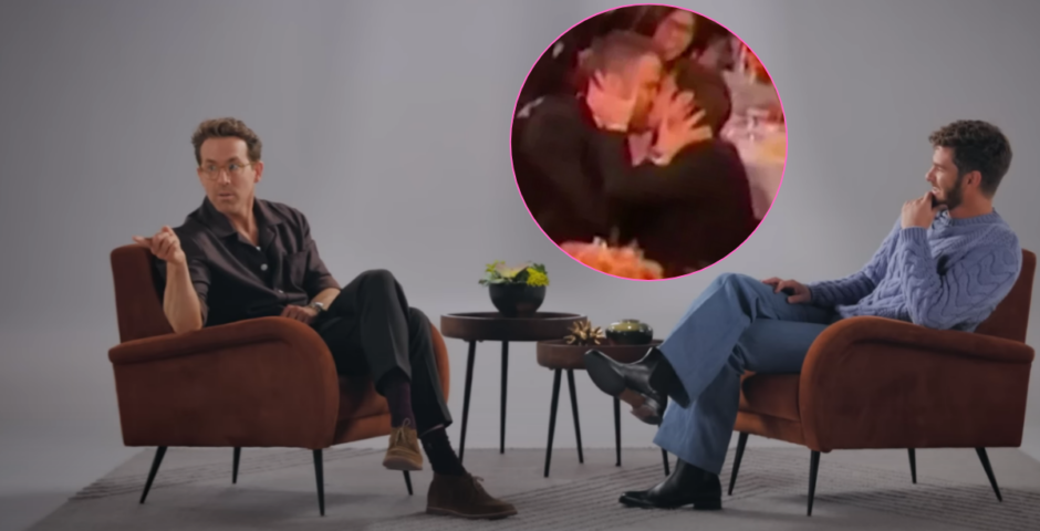 Ryan Reynolds Andrew Garfield kiss