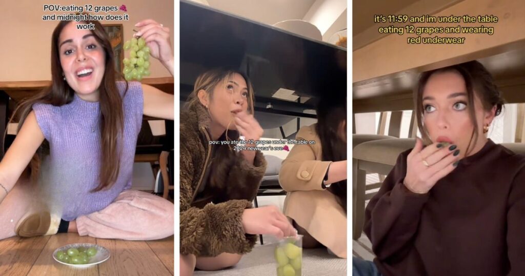 tiktok grapes under table nye