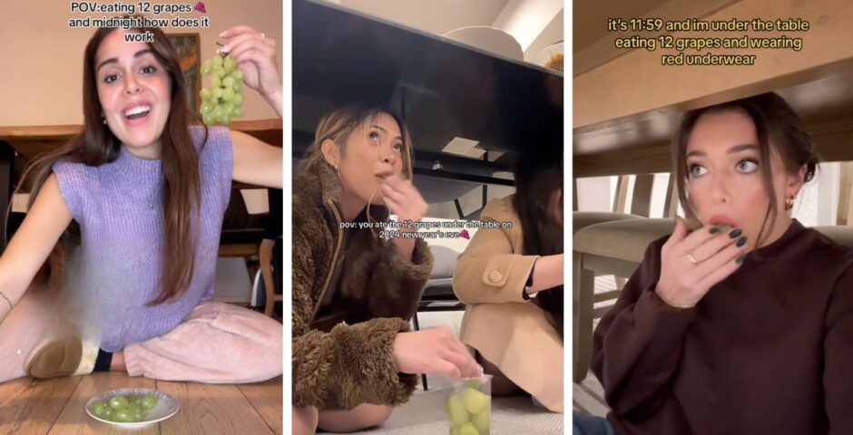 tiktok grapes under table nye