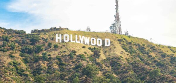 hollywood sign on fire