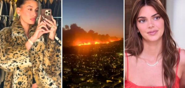 kendall jenner hailey bieber los angeles la fires sushi