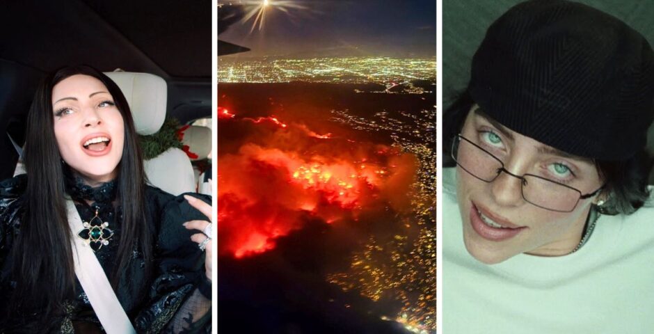 los angeles wildfires fireaid concert billie eilish lady gaga
