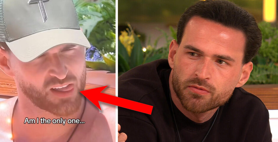 Ronnie licking with tongue during Love Island All Stars