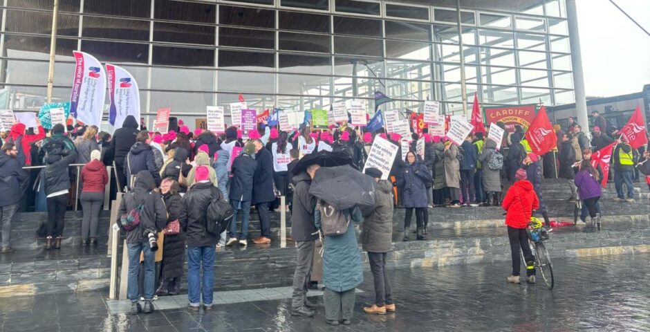 UCU Senedd Protest