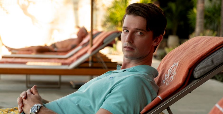 White Lotus Patrick Schwarzenegger prosthetic