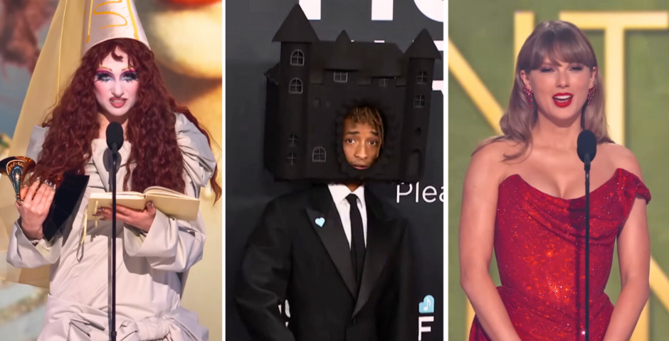 grammys 2025 celebrity outfits taylor swift chappell roan jaden smith and the cardboard castle