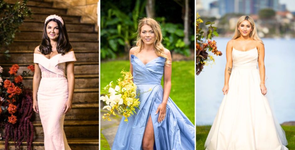 mafs married at first sight australia 2025 wedding dresses lauren jacqui awhina