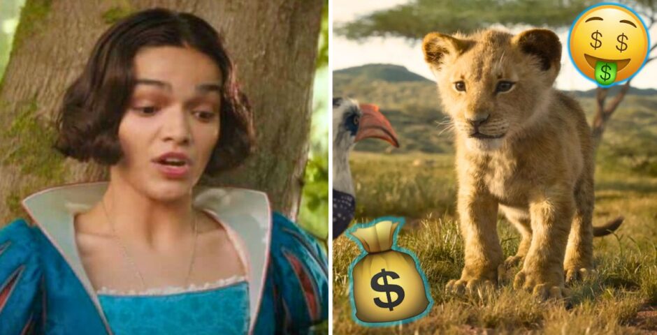 disney live action remakes box office made the most money made the least money snow white the lion king