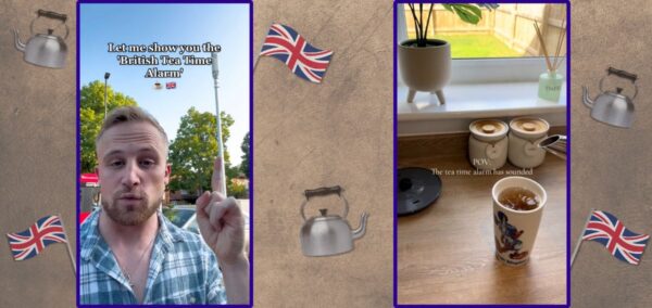 british tea time alarm