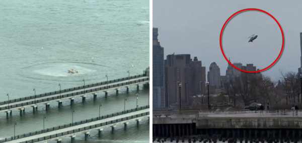Videos show moment helicopter crashes into Hudson River