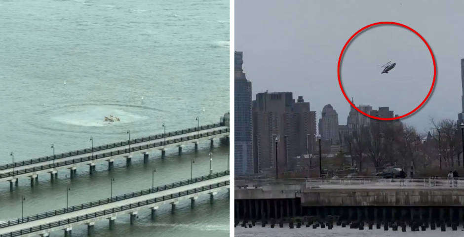 Videos show moment helicopter crashes into Hudson River