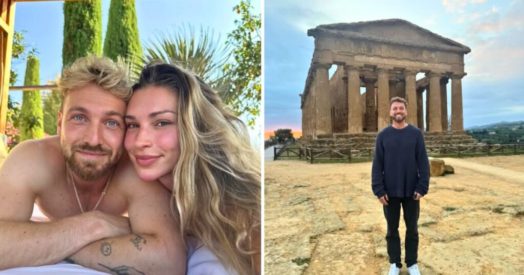 sam thompson split zara what been up to also samie love island