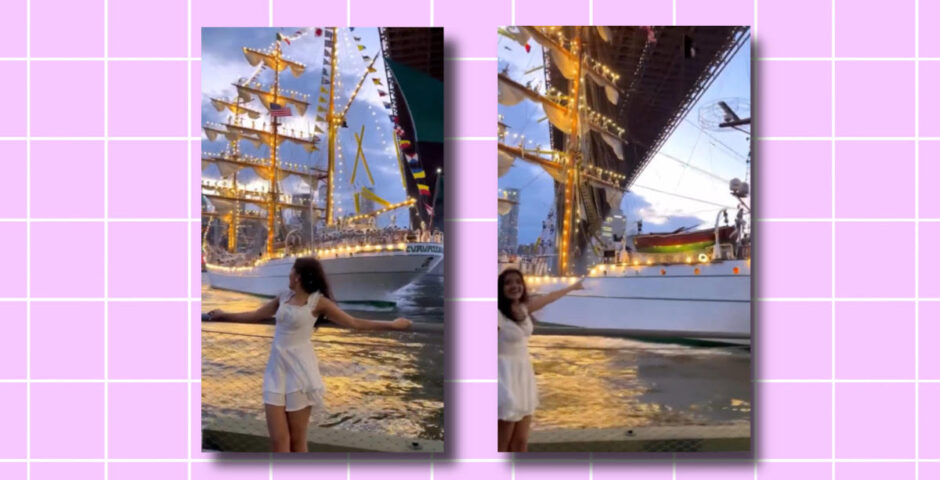Influencer Brooklyn Bridge ship crash