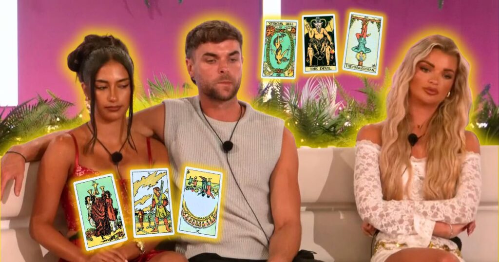 love island 2025 cast shakira hARRY helena and some tarot cards